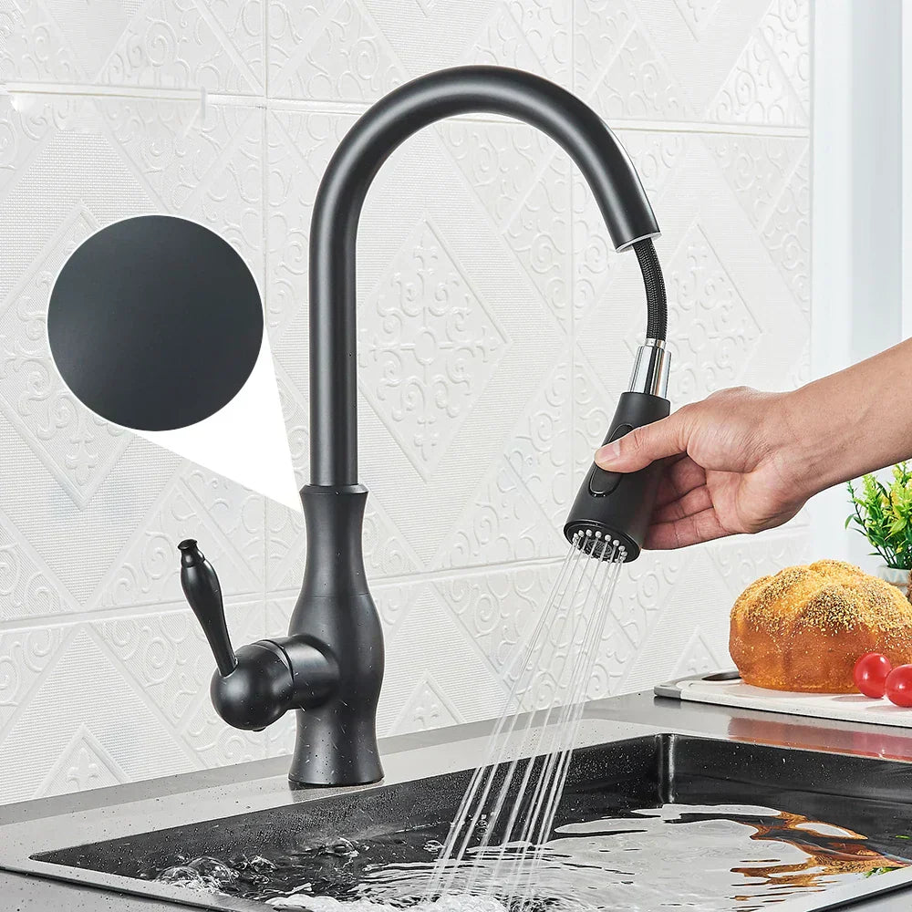 LumaGleam Gold Kitchen Faucet With Pull Out Sprayer | Lersk