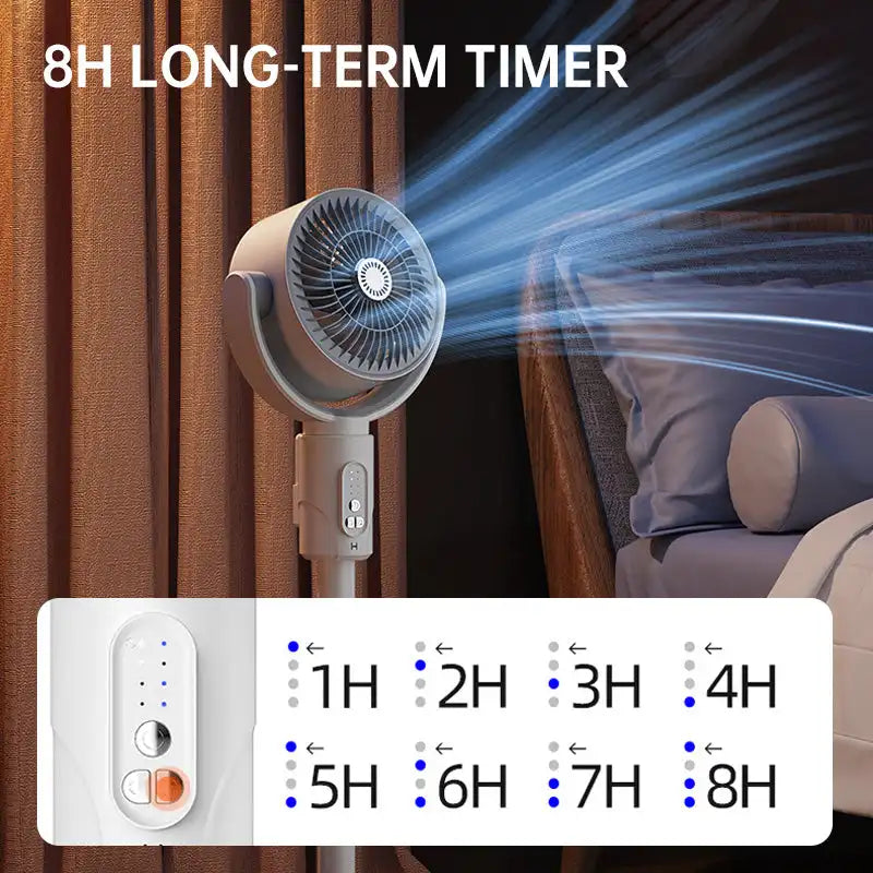 Rechargeable Oscillating Air Circulator Fan With Remote And Timer For Home Office | Lersk