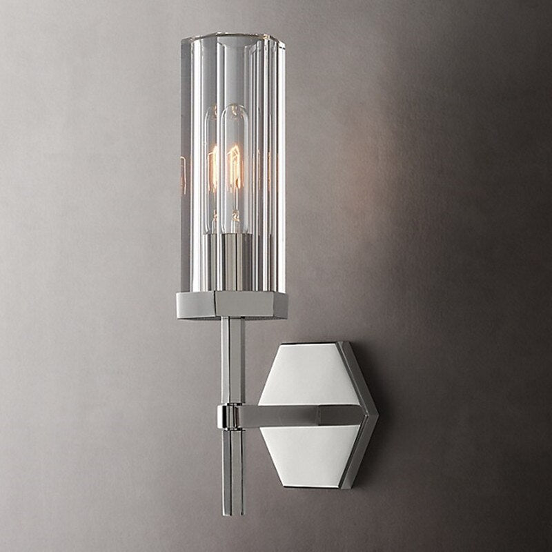 AstraLux Crystal LED Wall Sconce With Clear Glass Shades | Lersk