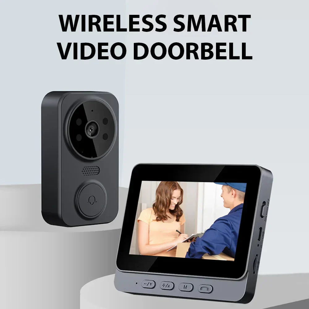 Wireless Video Doorbell With 4.3-Inch IPS Screen And Night Vision For Home Entry | Lersk