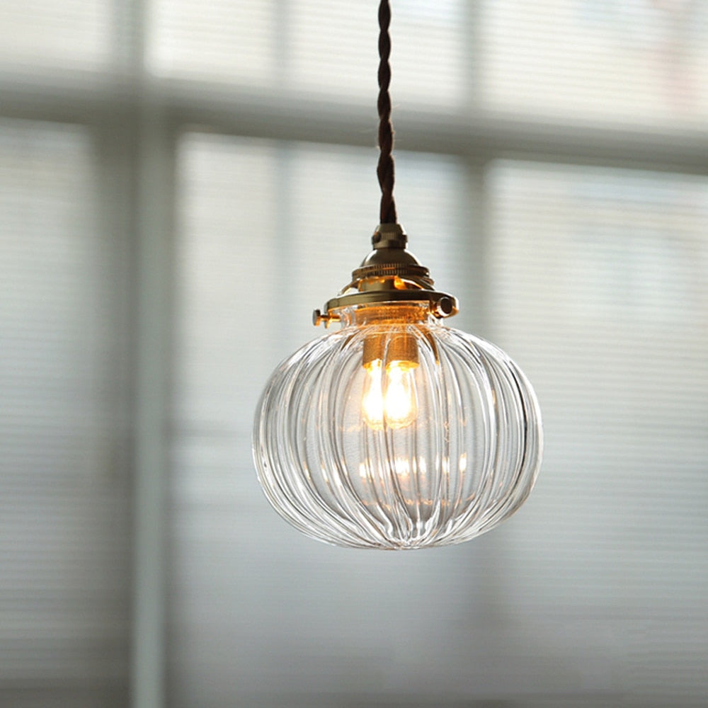 Lunara Retro Glaspendel med Jernfinish Accent | Lersk
