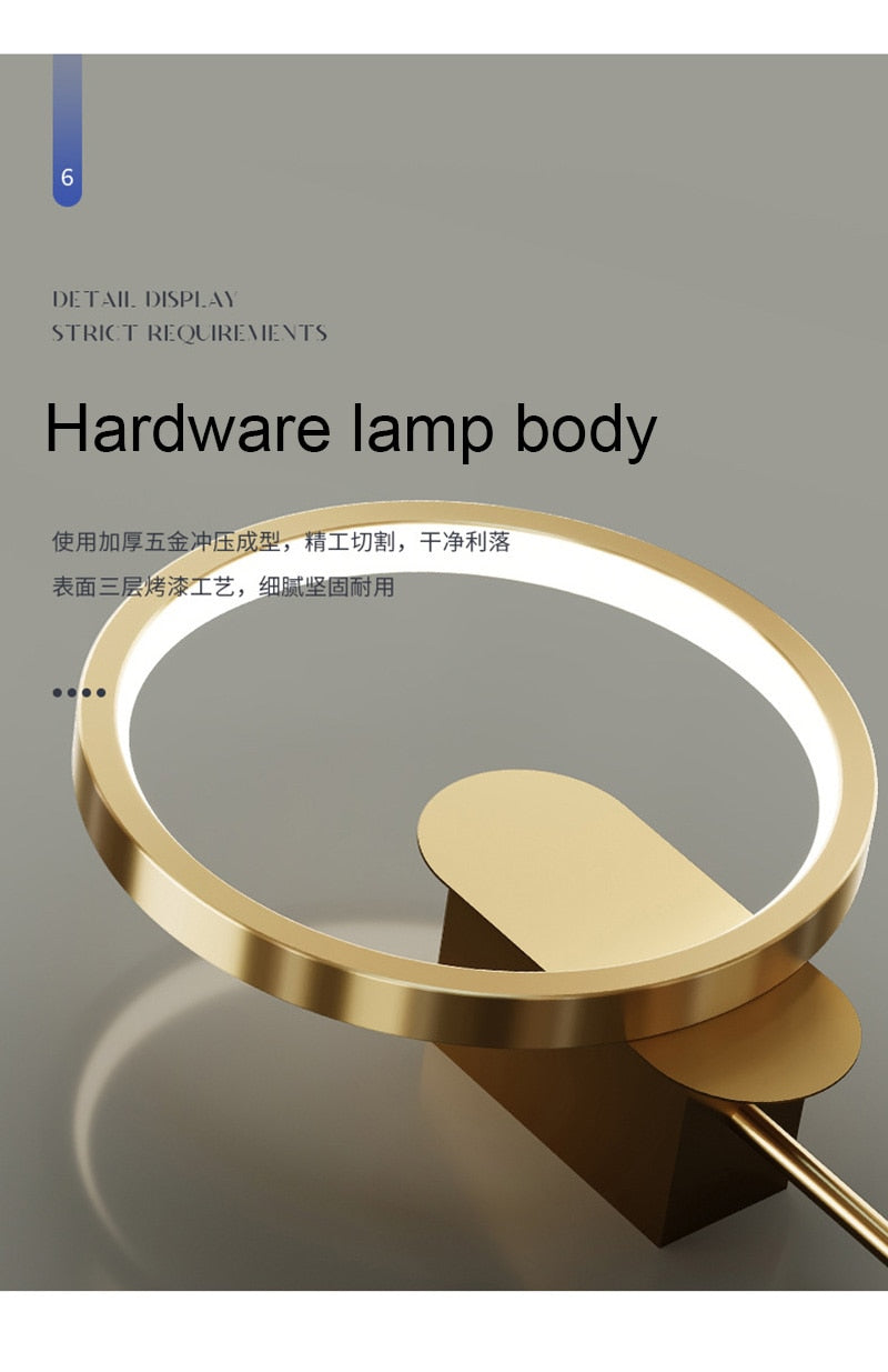 NovaGlow Nordic Gold Modern Wall Light with 24W LED | Lersk