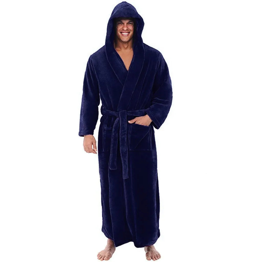 HavenVale Men's Hooded Bathrobe With Plush Comfortwear | Lersk