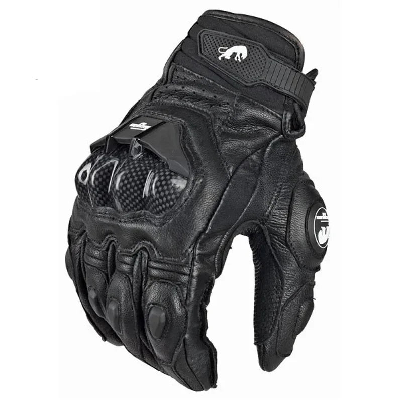RidePro Carbon Motorradhandschuhe Winddicht Wasserdicht Touchscreen-kompatibel Echtes Leder Schutz für Sommer und Winter | Lersk