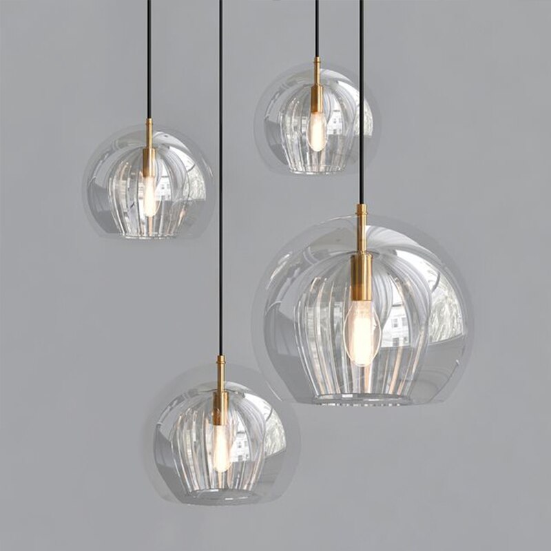 Lampade a sospensione in vetro Nyra Nordic - Fiore artistico a doppio strato