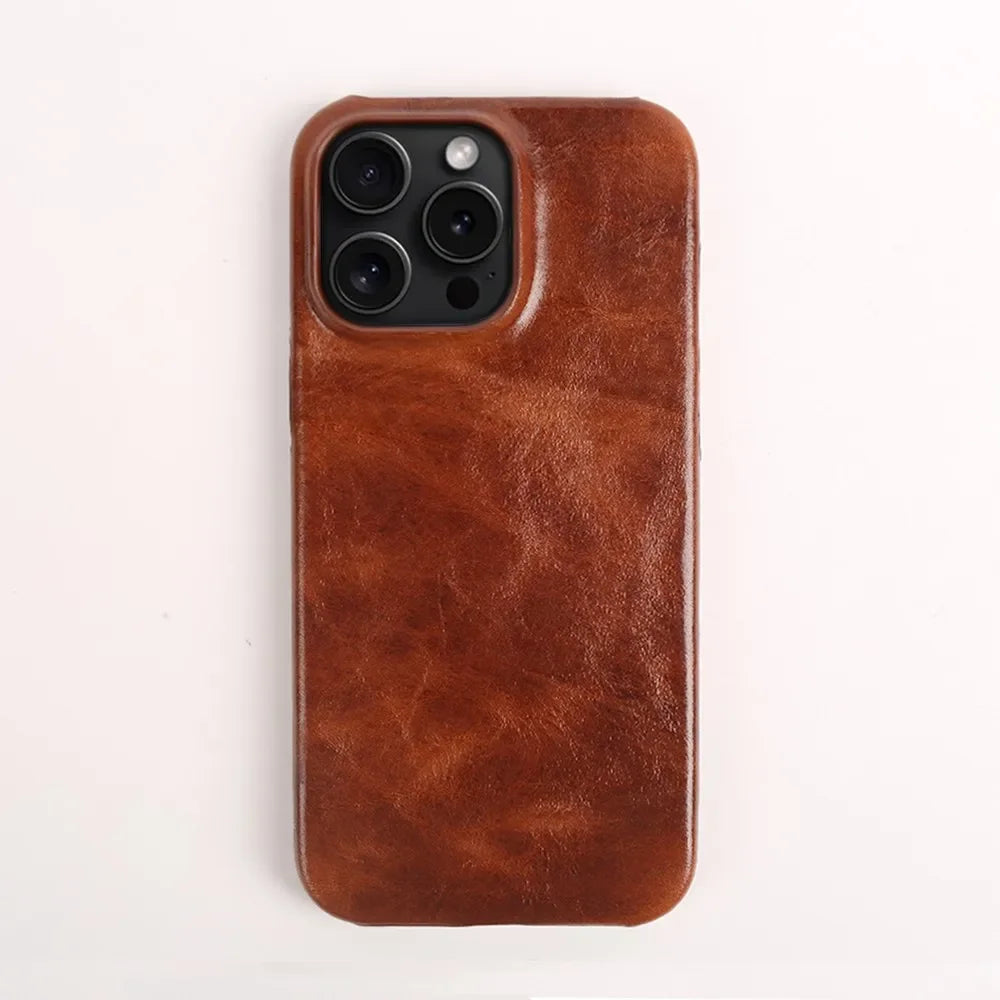 Crownline Leather iPhone Case In Genuine Cowhide Handmade | Lersk