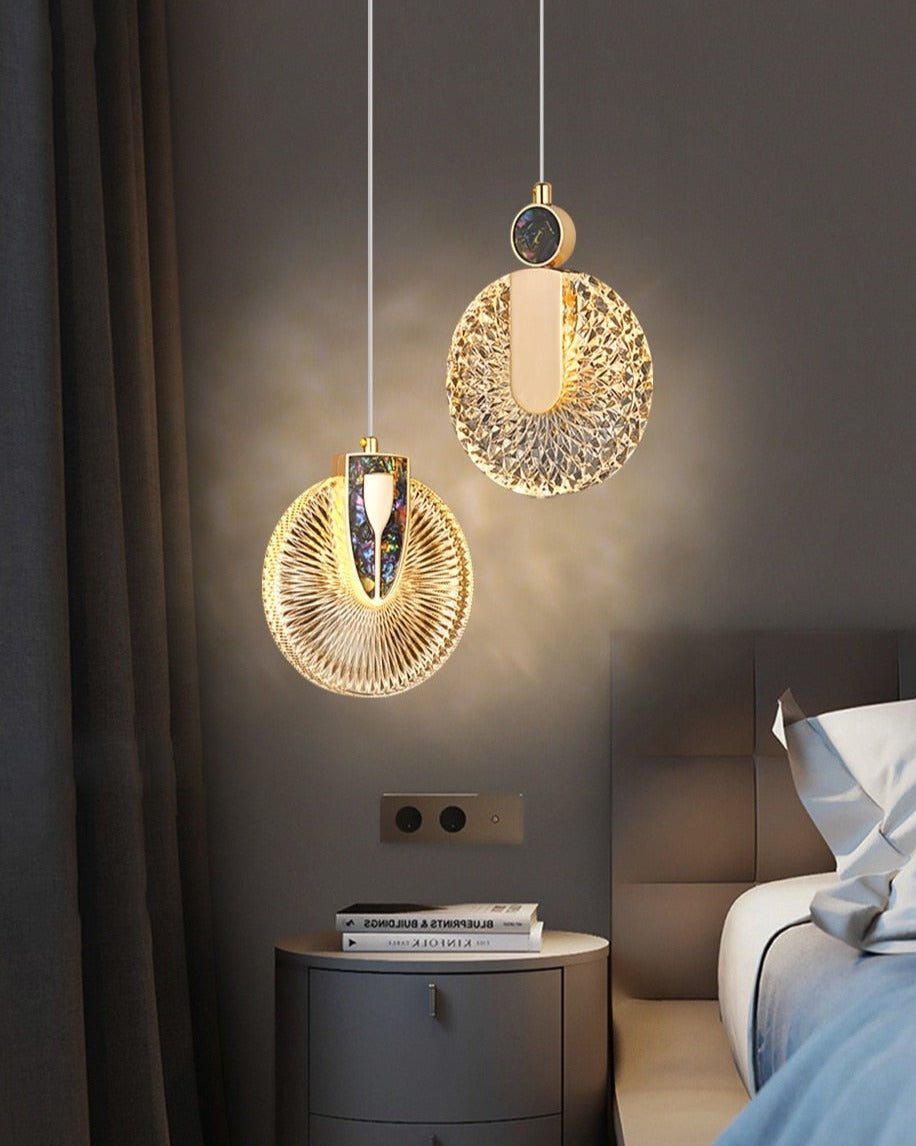 Aurelia Gold LED Crystal Round Pendant Hanging Light | Lersk
