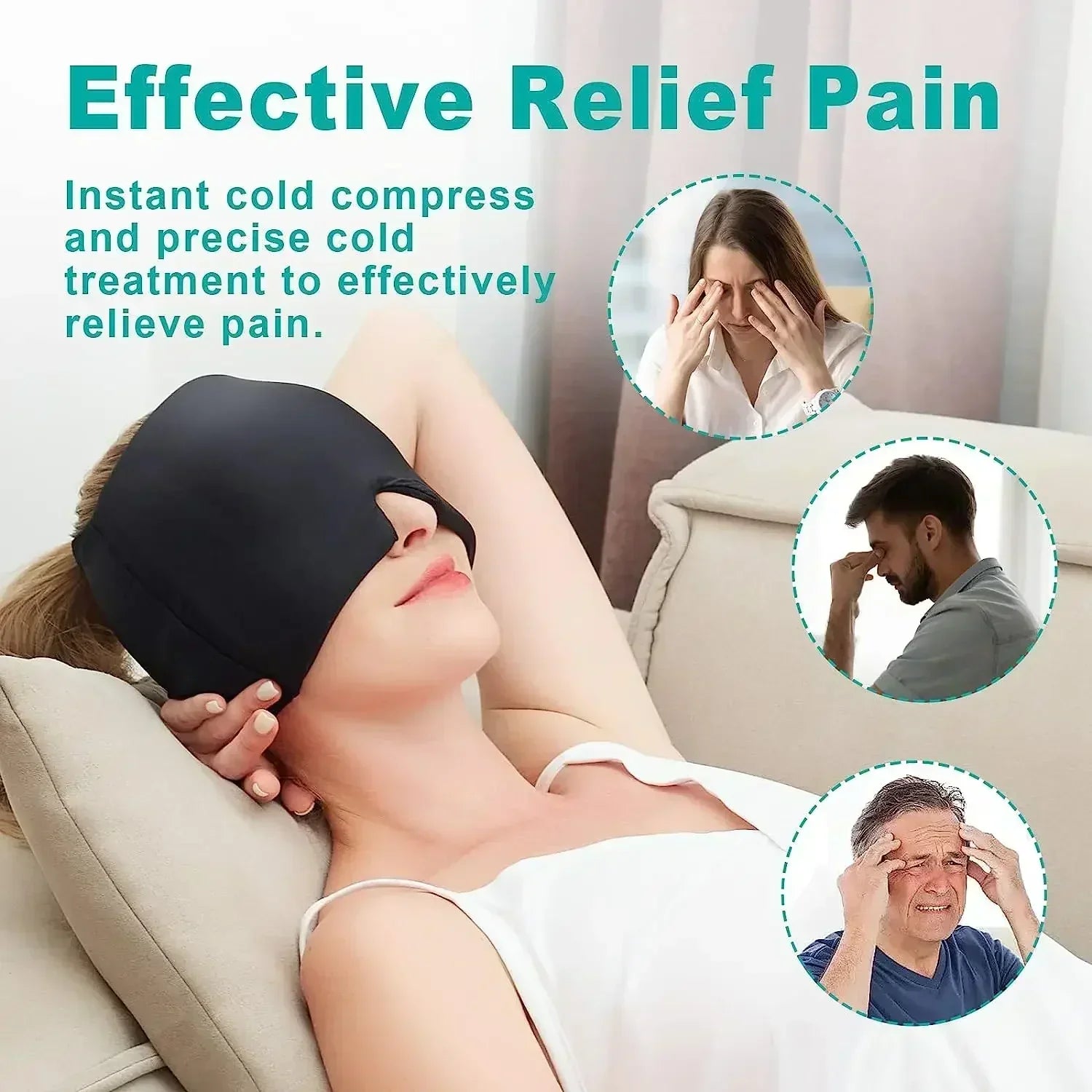 Bandeau Tête Thérapie Froid Infusé au Gel pour Soulagement de la Migraine | Lersk