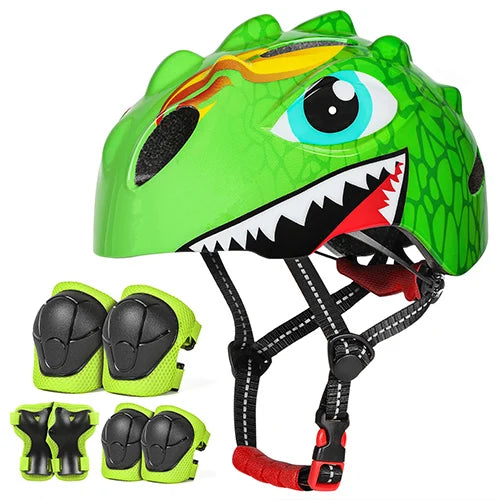 Kids Cycling Helmet & Protective Gear Set with Knee and Elbow Pads | Lersk