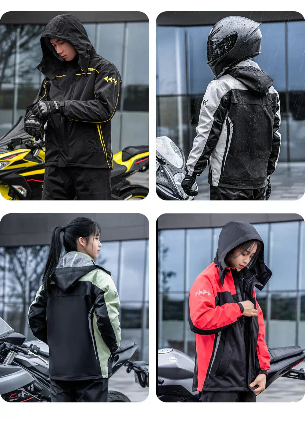 Motorcycle Raincoat Suit For Riders Waterproof Breathable | Lersk