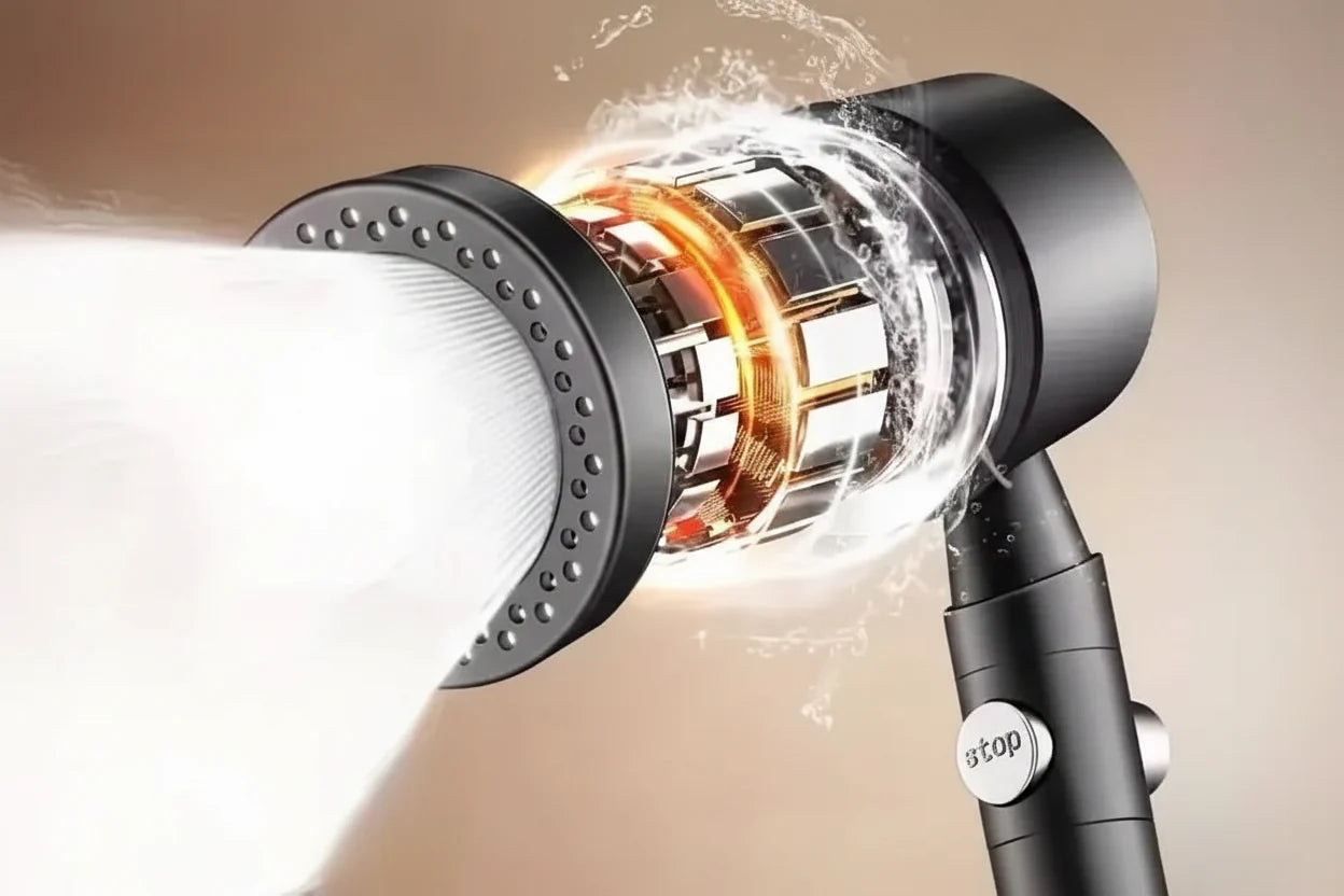 6-Mode Handheld Shower Head with Built-In Filter and One-Button Water Stop | Lersk