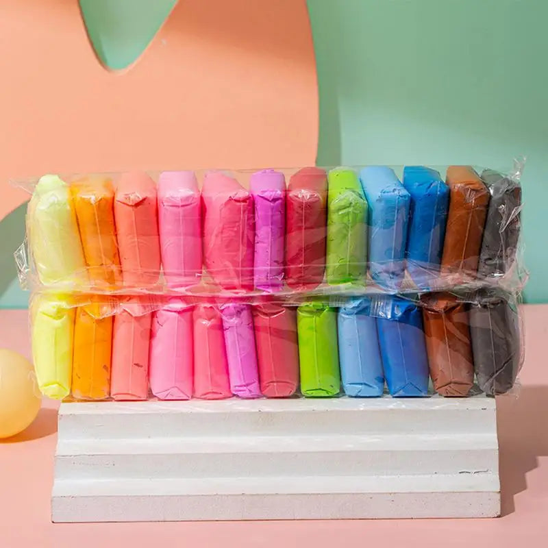 Air Dry Modeling Clay Set for Kids with Hand Tools – 12, 24 or 36 Colors for Creative Play | Lersk