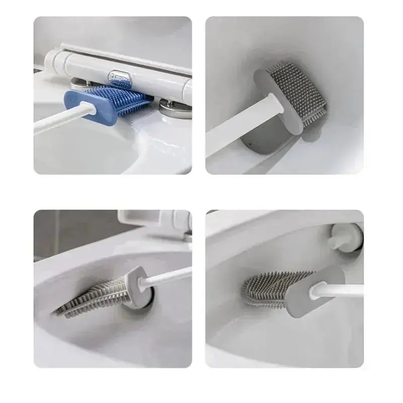 HygieBrush DuoClean 2-in-1 Silicone Toilet Brush Set With Wall Mount, Antibacterial And Space-Saving | Lersk