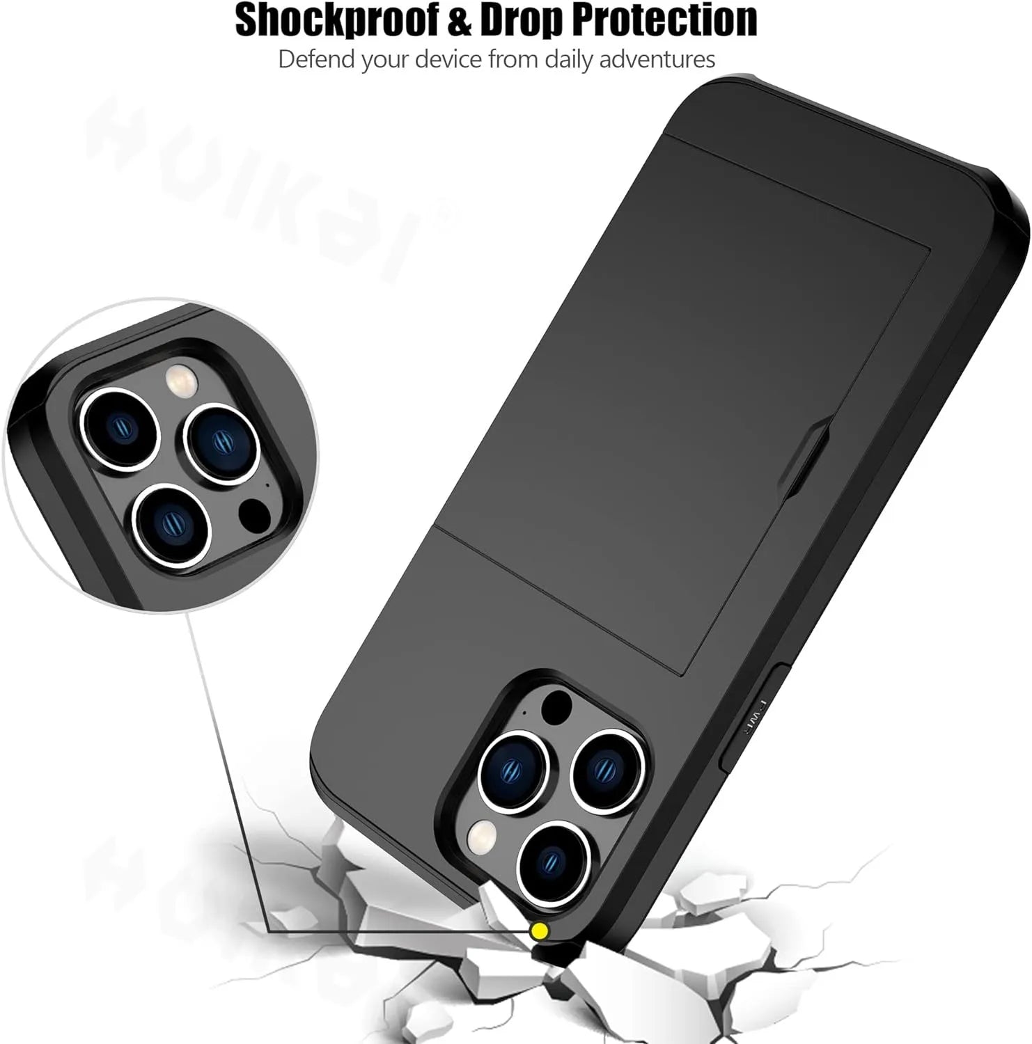 Funda LuxShield para iPhone con tarjetero, diseño delgado, almacenamiento para tarjetas, protección y estilo | Lersk