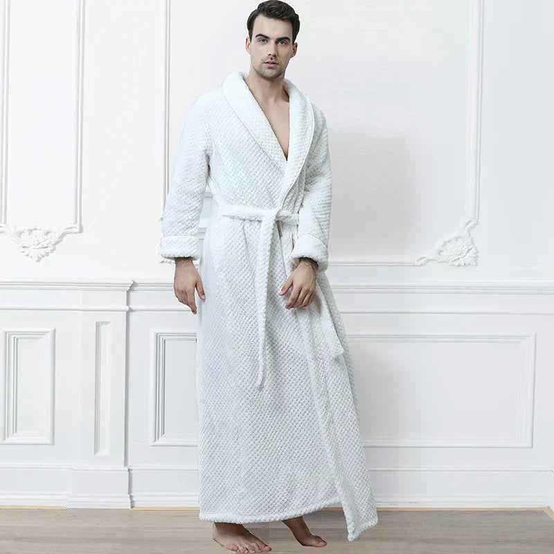 Halat de baie pentru maternitate CozyNest, flanel termic extra-lung | Lersk