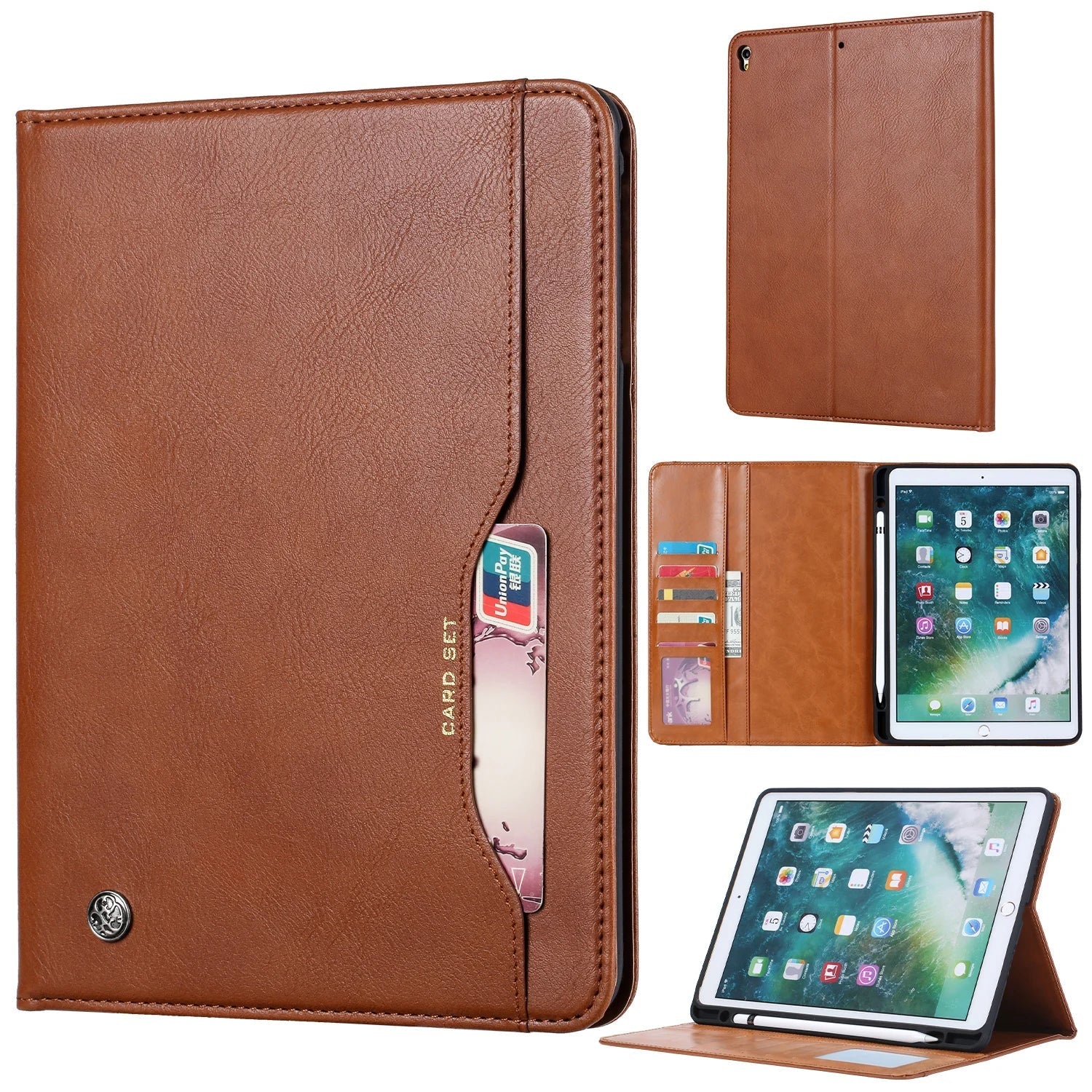 Leather Flip Case for iPad 9.7, 10.2, Air, and Pro 9.7/10.5/11 - Waterproof, Shockproof Business Tablet Case | Lersk