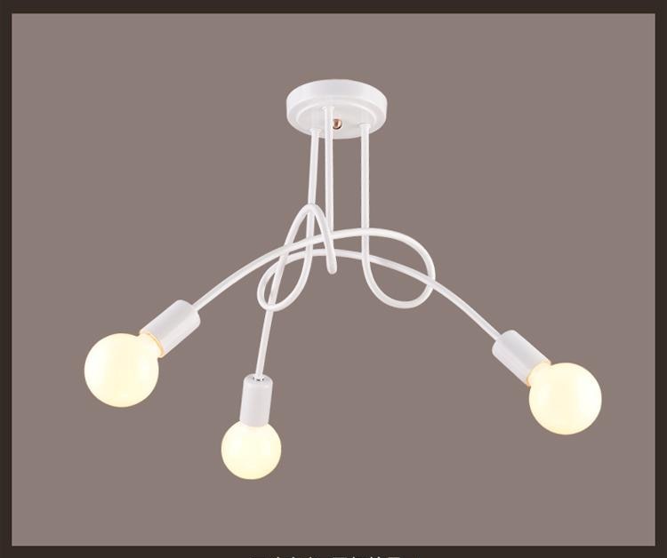 NovaVale Retro Iron Chandelier in Black and White Finish | Lersk