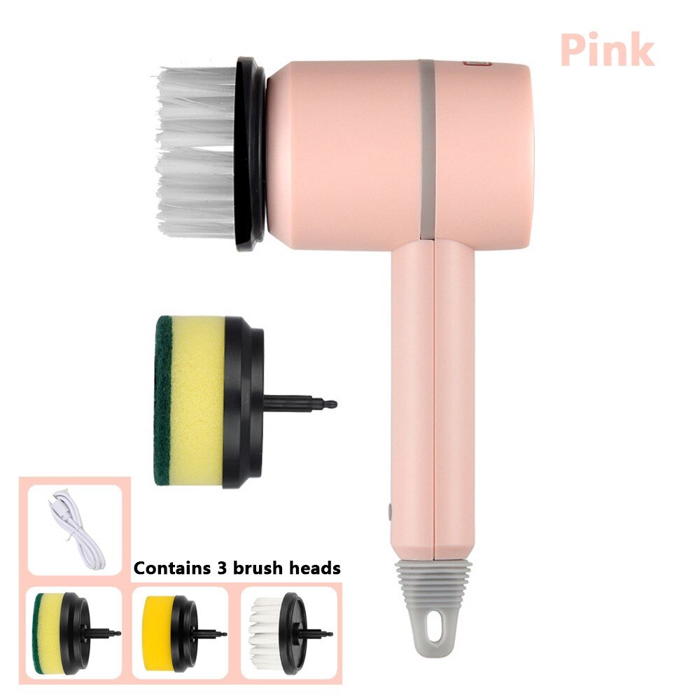 Electric Cleaning Brush USB Rotary Scrubber For Home Use With Interchangeable Heads | Lersk