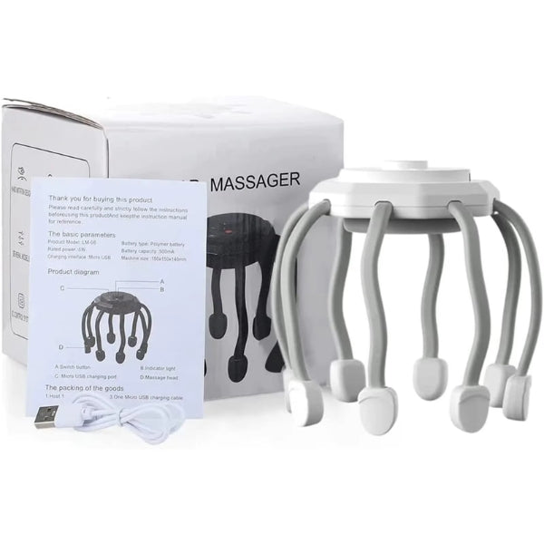 OctoEase Electric Scalp Massager With Vibration Therapy | Lersk