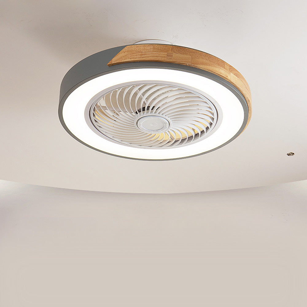 Ventilateur de plafond Boreal Timber avec lumière LED économique et pales en bois | Lersk