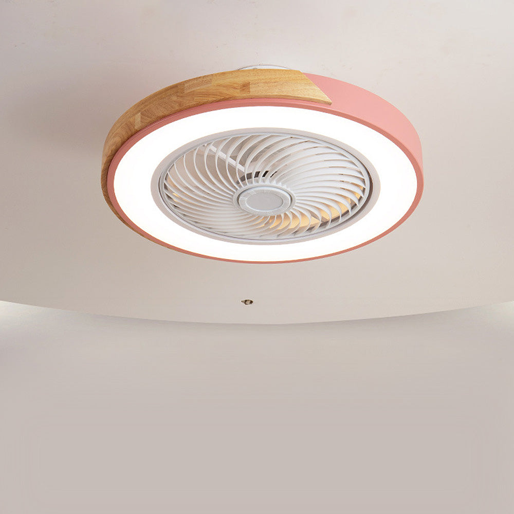 Ventilateur de plafond Boreal Timber avec lumière LED économique et pales en bois | Lersk