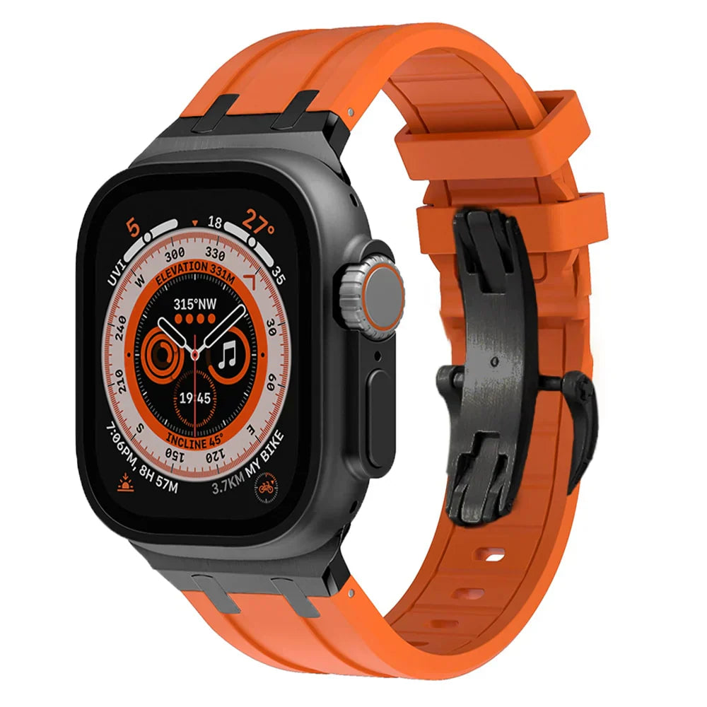 Valoria | Premium Silicone Band With Metal Butterfly Buckle For Apple Watch | Lersk