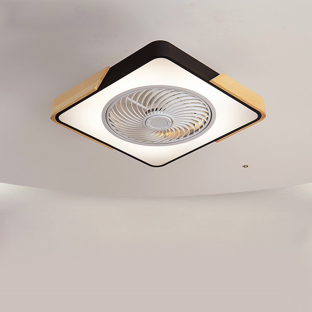 Ventilateur de plafond Boreal Timber avec lumière LED économique et pales en bois | Lersk