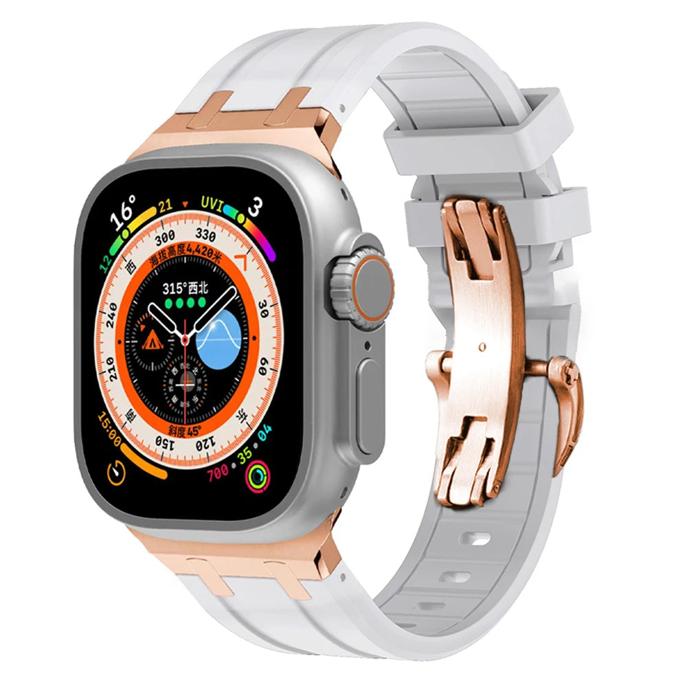 Novara Thick Silicone Strap With Butterfly Clasp And Titanium Adapter | Lersk