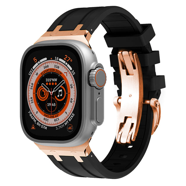Novara Thick Silicone Strap With Butterfly Clasp And Titanium Adapter | Lersk