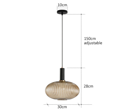AuraGlass Retro Pendel med LED til stue | Lersk