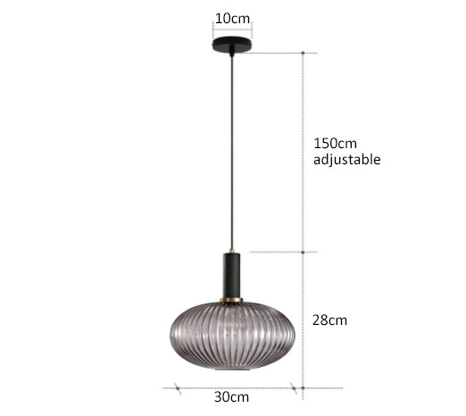 AuraGlass Retro Pendel med LED til stue | Lersk