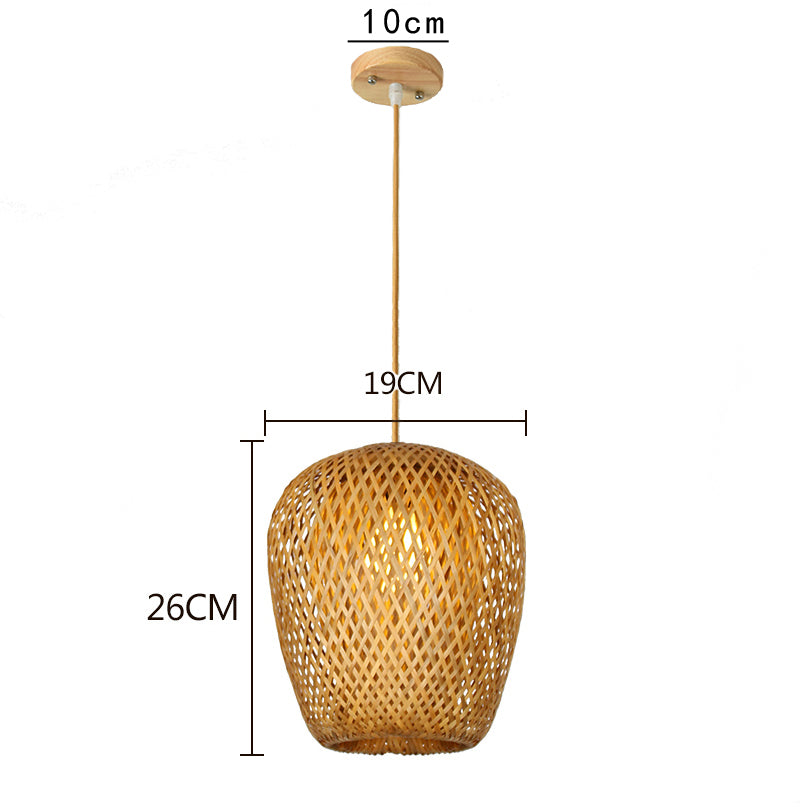 Håndstrikket bambuspendel lampe miljøvenlig til hjem og restaurantdekoration | Lersk