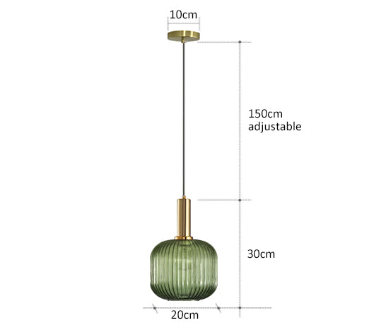 AuraGlass Retro Pendel med LED til stue | Lersk