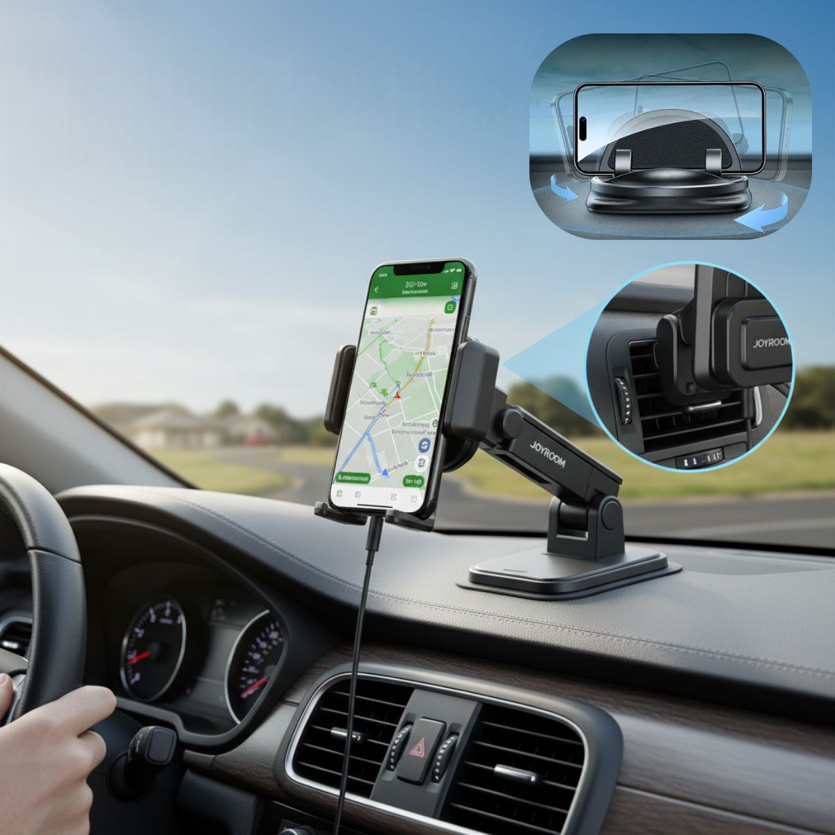 AeroMount 360 Degree Car Phone Holder for Dashboard Vent | Lersk