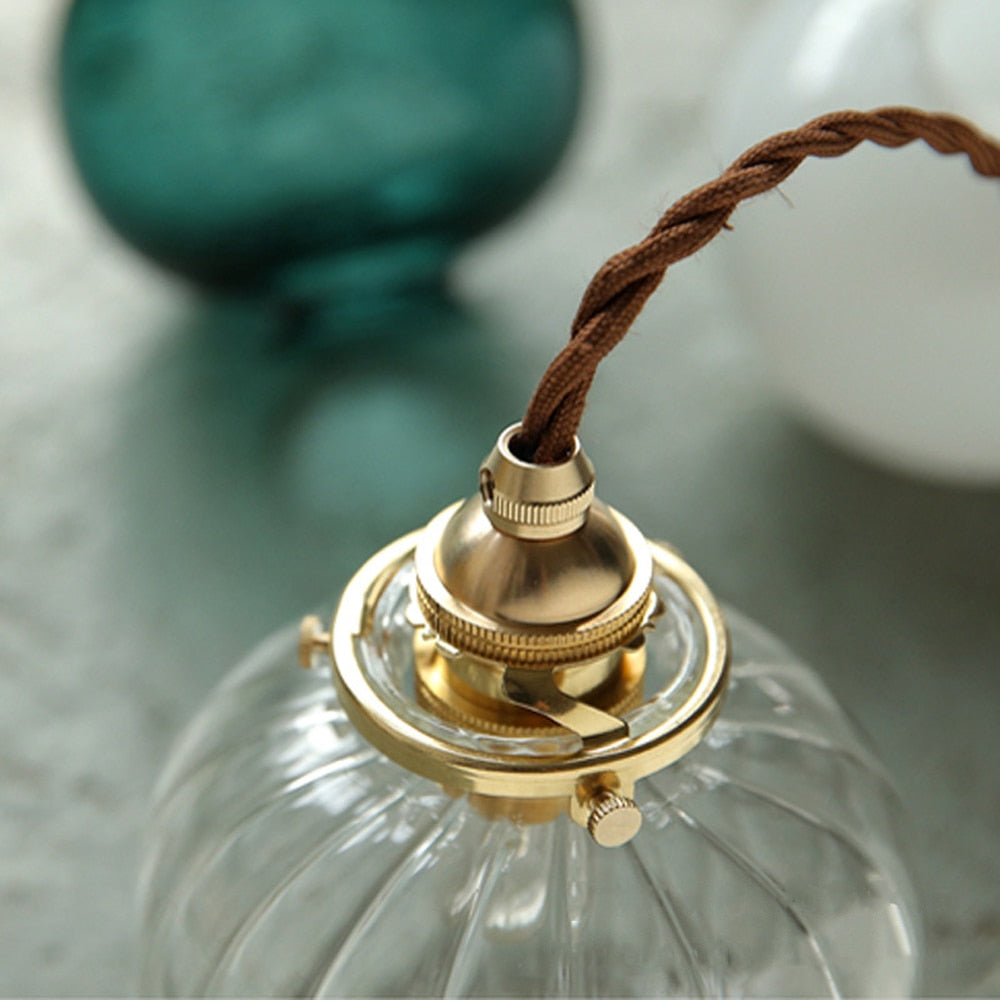 Lunara Retro Glaspendel med Jernfinish Accent | Lersk