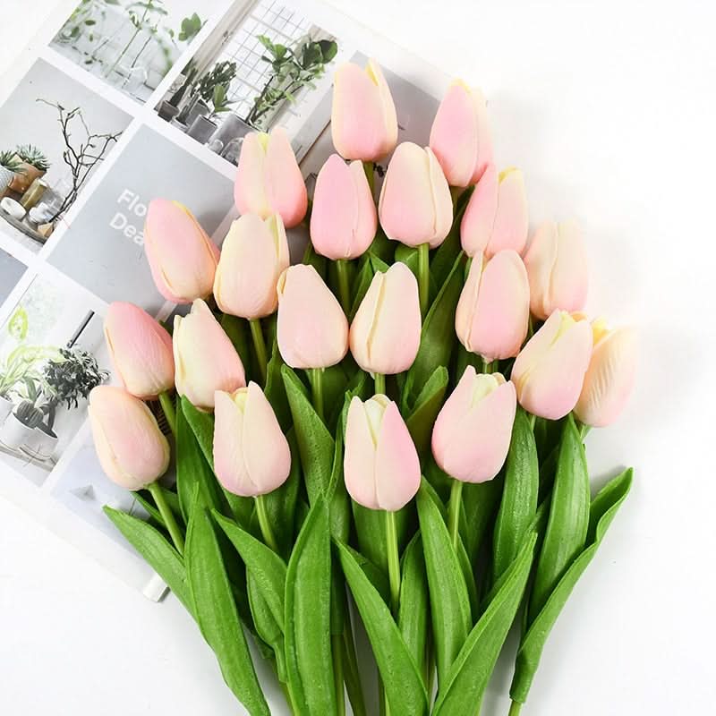 Umělá kytice tulipánů s realistickými květy pro domácí a eventovou dekoraci | Lersk