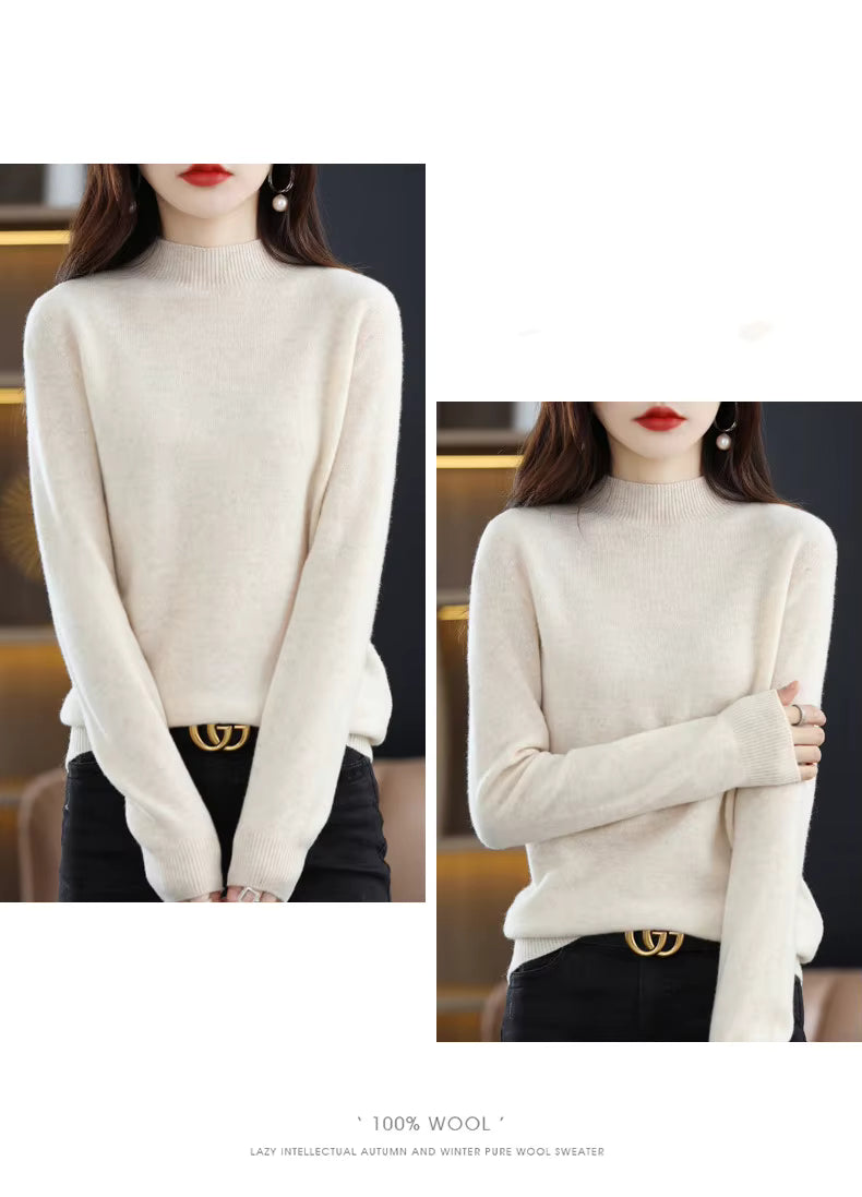 Maglione Donna Sarah in Lana Merino Vestibilità Slim Calore per Autunno e Inverno | Lersk