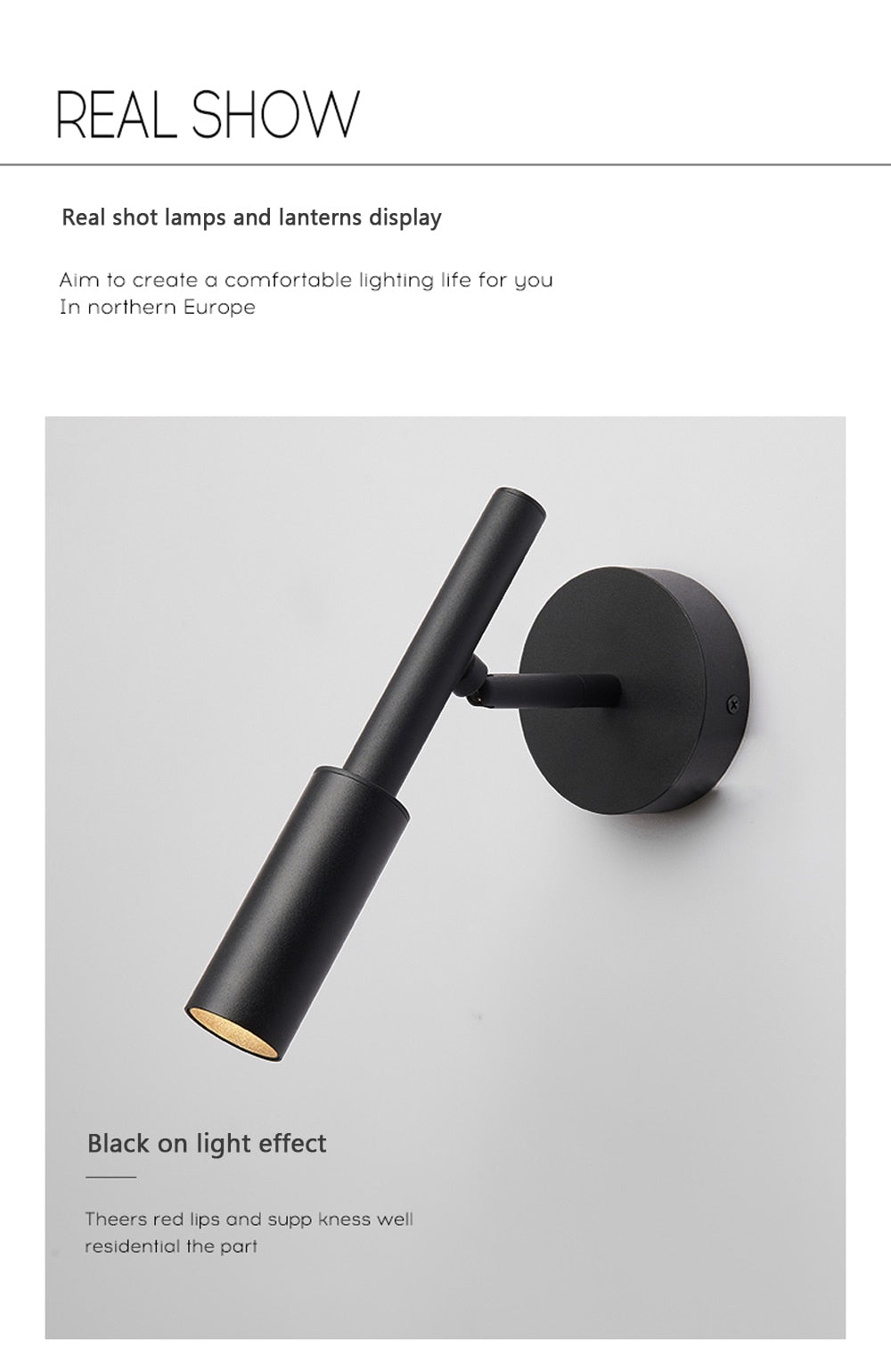 AuroraSwing Black And White Swing Arm Wall Reading Light | Lersk