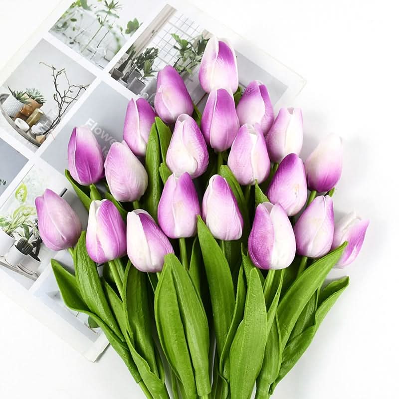 Umělá kytice tulipánů s realistickými květy pro domácí a eventovou dekoraci | Lersk