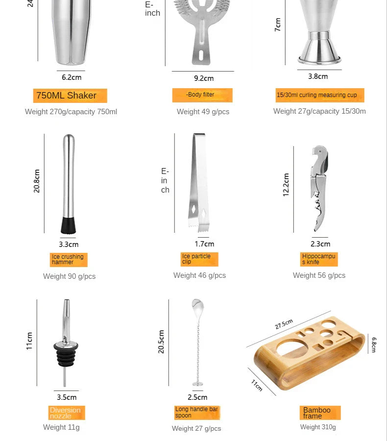 Lumara Barware Set | Stainless Steel Cocktail Tools | Lersk
