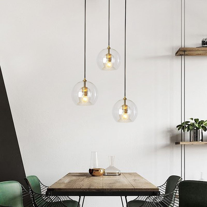 Lampade a sospensione in vetro Nyra Nordic - Fiore artistico a doppio strato