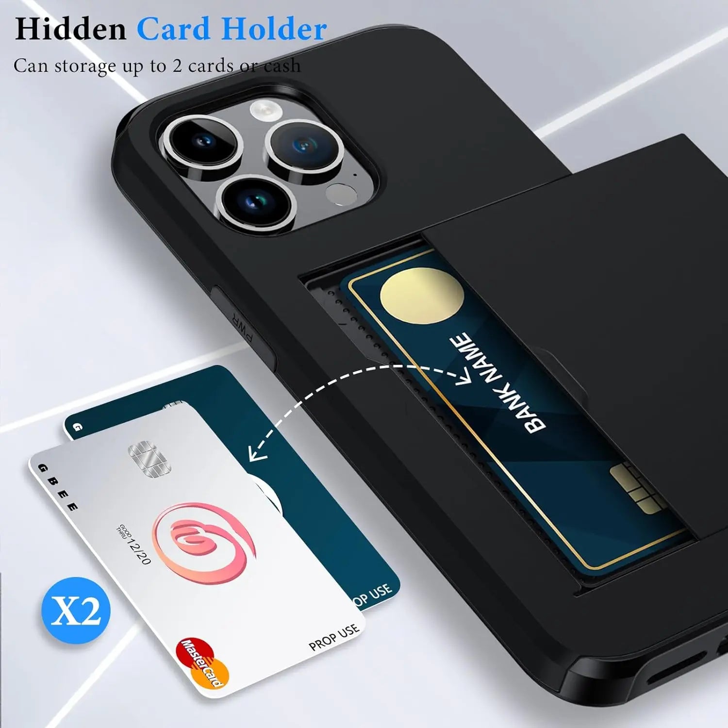 Funda LuxShield para iPhone con tarjetero, diseño delgado, almacenamiento para tarjetas, protección y estilo | Lersk