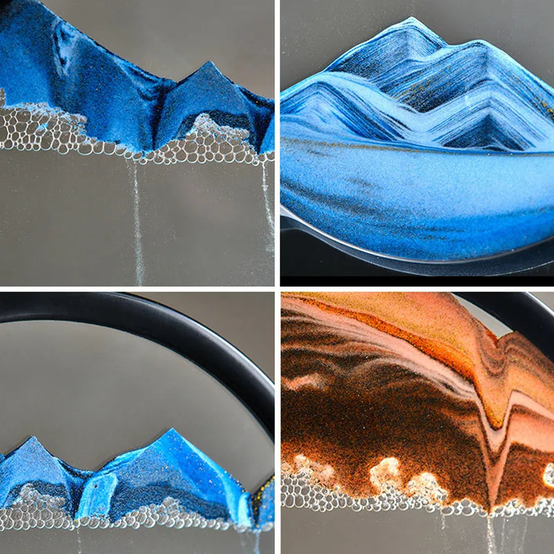 AureaFlow Glas-Stundenglas mit kinetischer 3D-Sandbewegung | Lersk