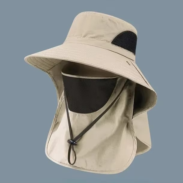 Chapéu de Sol Exterior com Proteção UV, Aba Larga e Aba para o Pescoço para Caminhadas, Pesca e Campismo | Lersk