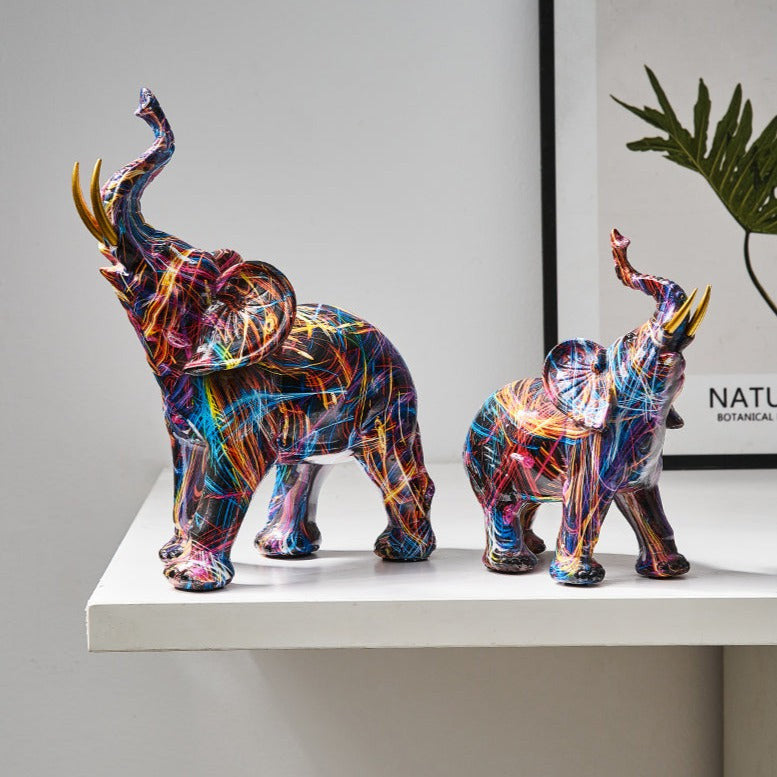 Aurella | Nordisk malet elefantstatue | Lersk