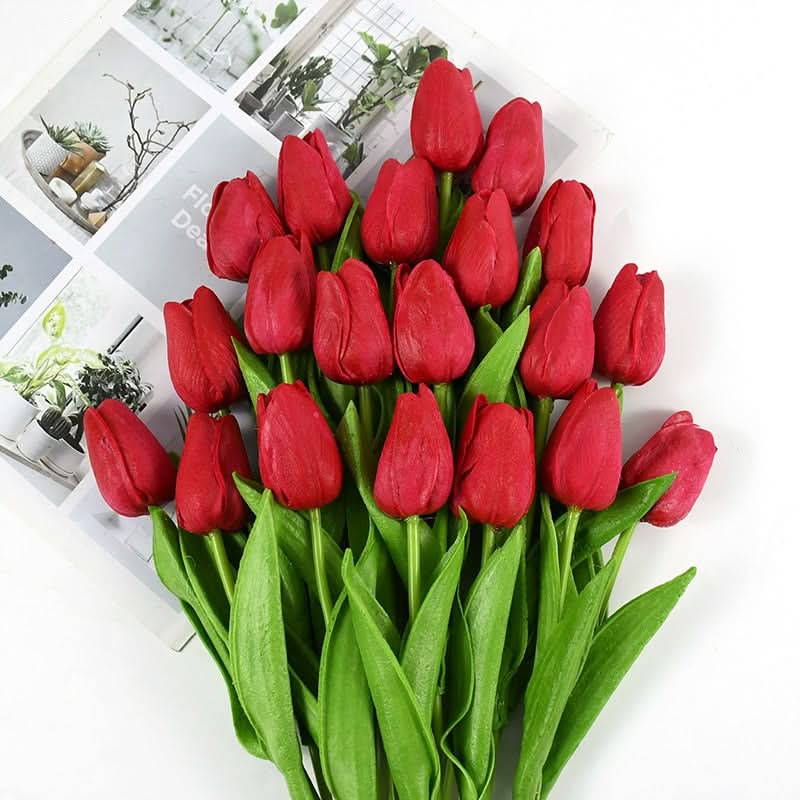 Umělá kytice tulipánů s realistickými květy pro domácí a eventovou dekoraci | Lersk