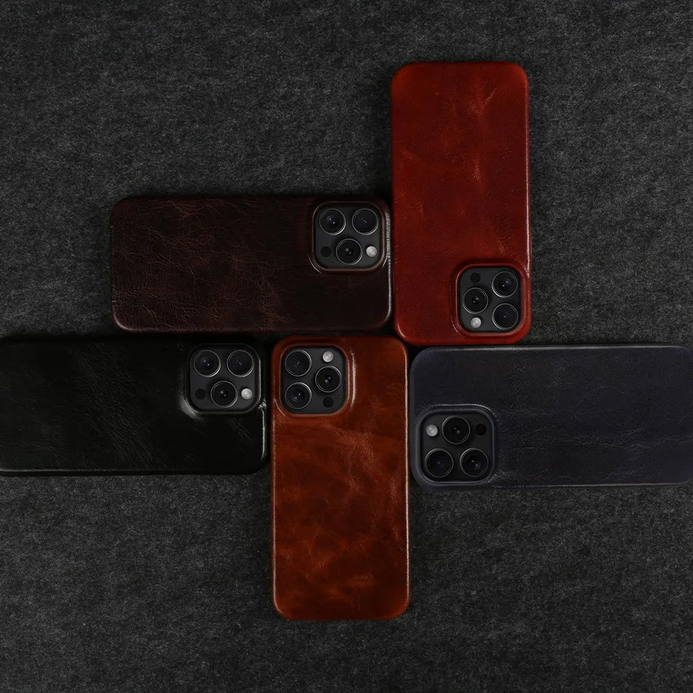 Crownline Leather iPhone Case In Genuine Cowhide Handmade | Lersk