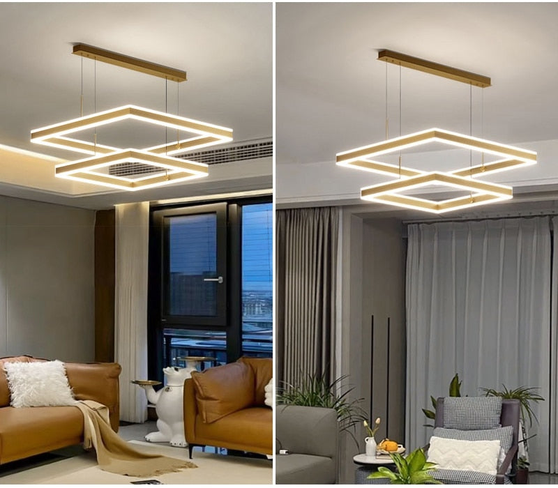 AstraLuxe Modern Square LED Chandelier for Living Room | Lersk