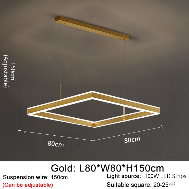 AstraLuxe Modern Square LED Chandelier for Living Room | Lersk