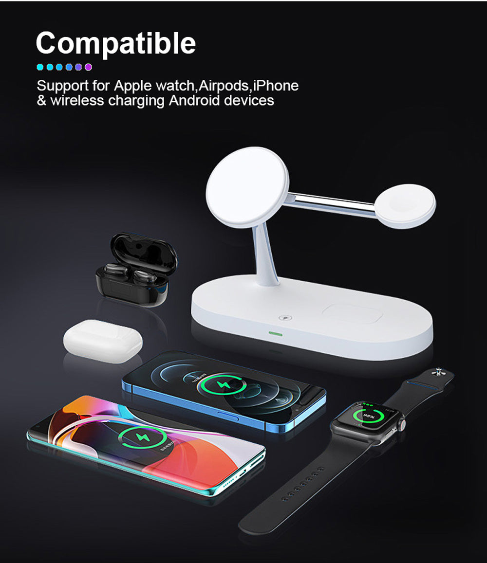 Magnetická nabíjecí stanice 5 v 1 s nočním světlem pro Apple | Lersk